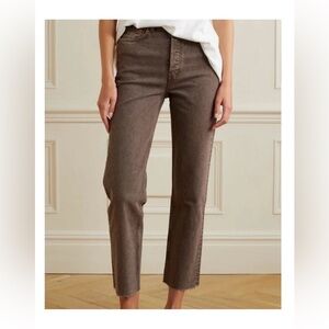 Re/Done 70’s Ultra High Rise Stove Pipe Jeans in Washed Chocolate